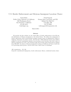 US Border Enforcement and Mexican Immigrant Location Choice