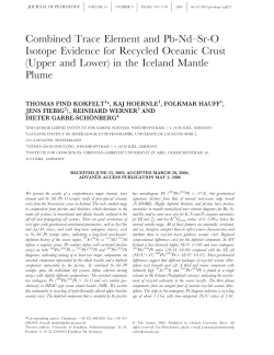 Combined Trace Element and Pb-Nd&ndash;Sr-O