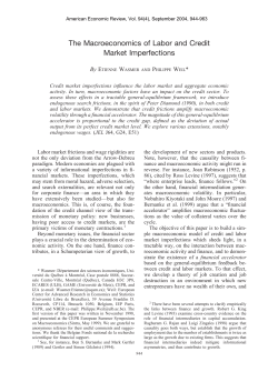 The Macroeconomics of Labor and Credit Market - Hal-SHS
