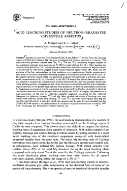 leaching studies of neutron-irradiated chyrsotile