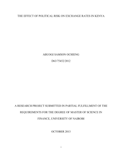 THE EFFECT OF POLITICAL RISK ON EXCHANGE RATES IN
