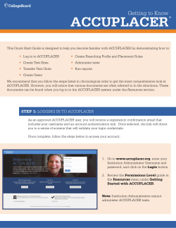 Getting to Know ACCUPLACER guide