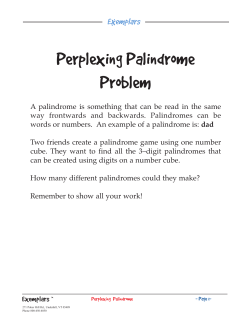 Perplexing Palindrome