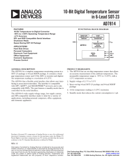 AD7814 10-Bit Digital Temperature Sensor in 6-Lead SOT