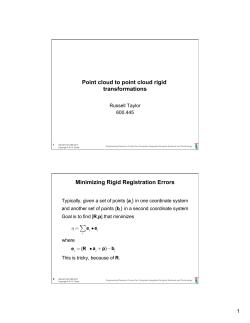Point cloud to point cloud rigid transformations Minimizing Rigid