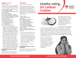 Sri Lankan Cuisine - Heart and Stroke Foundation of Canada