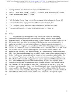 Mercury and water level fluctuations in lakes of northern