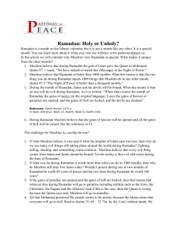 Ramadan - Pathway of Peace