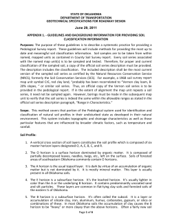 Guidelines and Background Providing Soil Classification Information