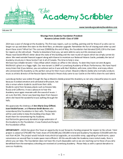 Scribbler 2014 - Lunenburg Academy Foundation