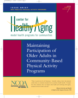 Maintaining Participation of Older Adults in Community