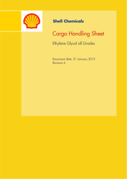 Marine Cargo Handling Sheet Ethylene glycol all grades