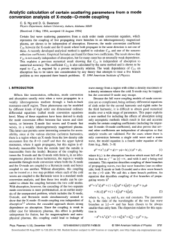 Analytic calculation of certain scattering parameters from a mode
