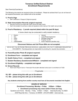 2016-17 Enrollment Forms - Torrance Unified School District
