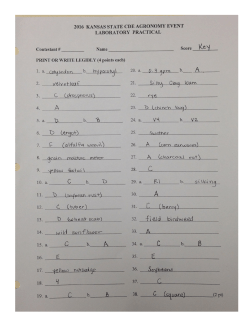 2016 Lab Practical Questions with Photos - K