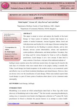 benifits of leech therapy in unani system