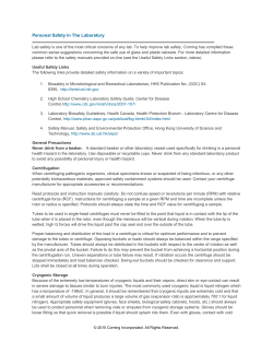 Personal Safety In The Laboratory