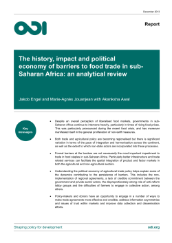 The history, impact and political economy of barriers to food trade in