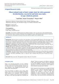 Observational study of body weight, body fat with segmental fat