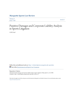 Punitive Damages and Corporate Liability Analysis in Sports Litigation