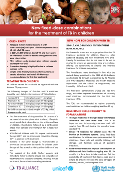 New fixed-dose combinations for the treatment of TB in
