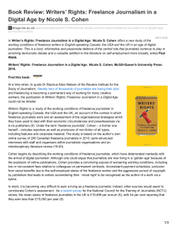 Book Review: Writers` Rights: Freelance Journalism in a Digital Age