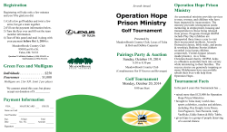 Operation Hope Prison Ministry Golf Tournament