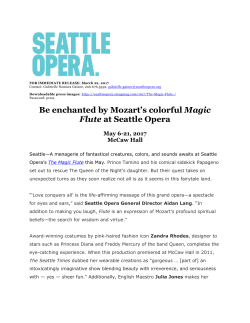 Seattle Opera presents The Magic Flute (Mozart)