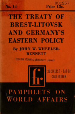 the treaty of brest-lito sk d ger y`s e&middot;aster policy