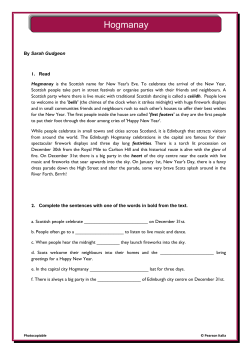 Hogmanay Worksheet