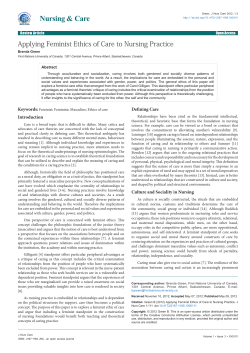 Applying Feminist Ethics of Care to Nursing Practice