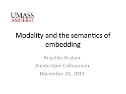 Kratzer: Semantics of Embedding