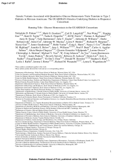 Genetic Variants Associated with Quantitative Glucose