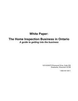 The Home Inspection Business in Ontario