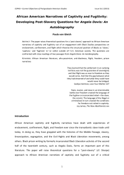 African American Narratives of Captivity and Fugitivity