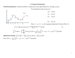 4.3 Numerical Integration Numerical quadrature: Numerical method