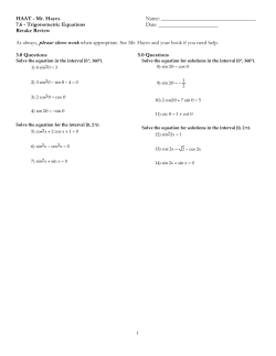 7.6 - Trigonometric Equations Date: Retake Rev