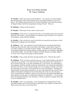 Keeping Your Brain Healthy