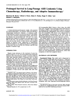 Prolonged Survival in Long-Passage AKR Leukemia Using