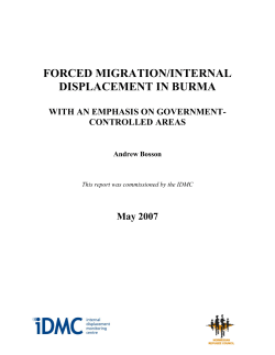 forced migration/internal displacement in burma, with an