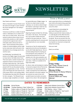 NEWSLETTER - Dalby South State School