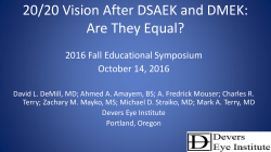 20/20 Vision After DSAEK and DMEK: Are They Equal?