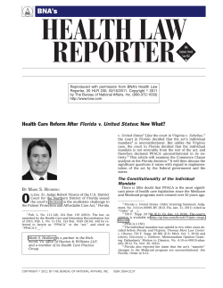 Health Care Reform After Florida v. United States: Now What?, BNA
