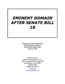 EMINENT DOMAIN AFTER SENATE BILL 18