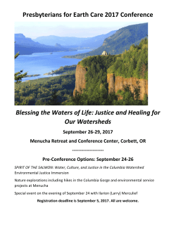 Presbyterians for Earth Care 2017 Conference Blessing the Waters