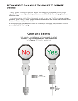 Balance to Optimize Guiding - Astro