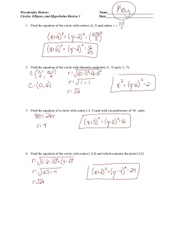 PreCal400_CirclesEllipsesHyperbolasReview1_KEY