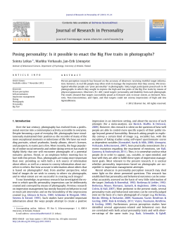 Posing personality: Is it possible to enact the Big Five traits