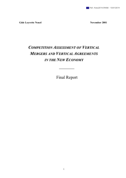 competition assessment of vertical mergers and vertical agreements