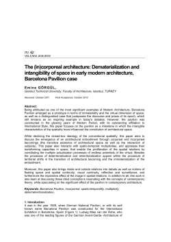 The (in)corporeal architecture - A|Z ITU Journal of Faculty of